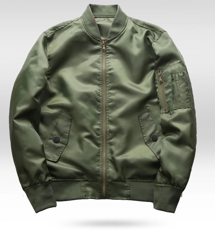 Veste bombardier pour hommes, nouvelle collection printemps-automne 2026, vestes de Baseball pour hommes, vêtements d'extérieur pour pilotes, manteau vert armée, fermeture éclair, uniforme tactique pour hommes