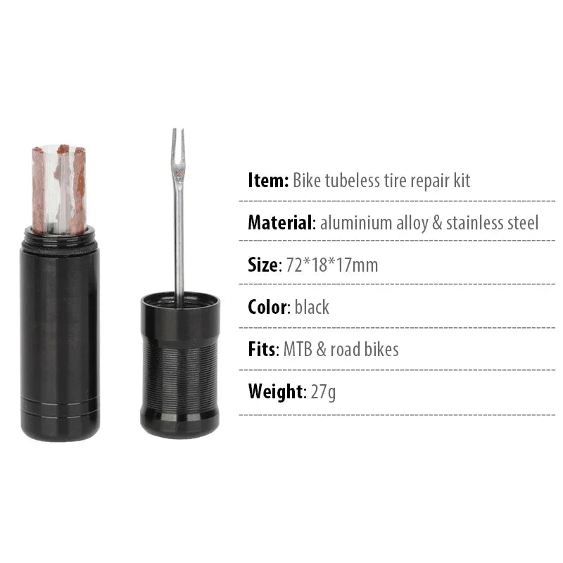 Kit de Réparation Pneus Tubeless Vélo – Outil + Bandes de Bacon Anti-Crevaison