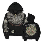 American Gothic Ro Skull Bones Oversized Hoodie Y2K Hip Hop Sle Streetwear No Brand Svel Other Material 00%