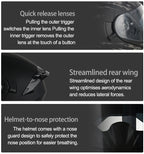 DOT Uchoose casques approuvés Crash moto équipement de protection hommes femmes casque rabattable moto visière Double soleil