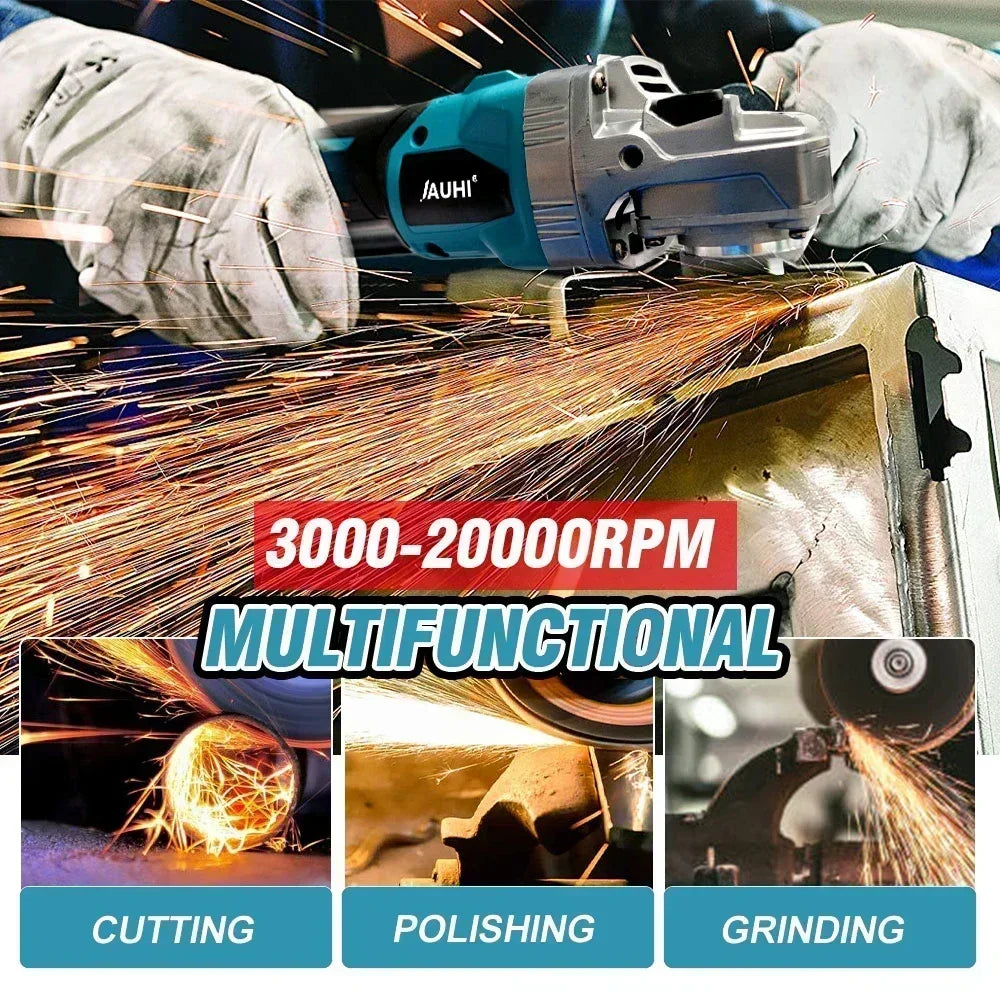 Makita – meuleuse d'angle électrique sans fil, 125mm, 20000 tr/min, Rechargeable, 4 vitesses, rectifieuse, Machine de découpe pour batterie 18V
