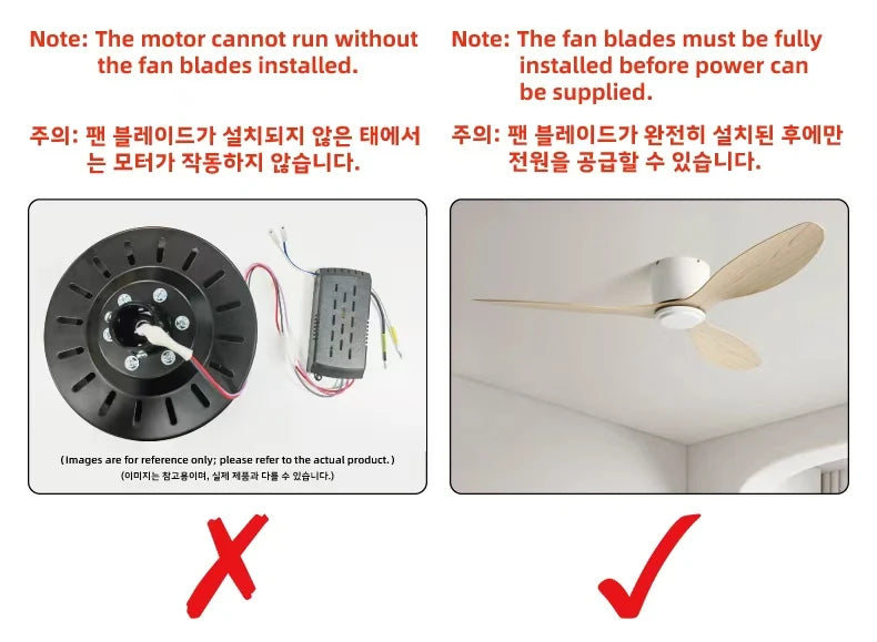 FUMANJIA Ventilateur de plafond CC ultra fin avec télécommande – Silencieux à 6 vitesses, 3 pales ABS, idéal pour les plafonds bas et les espaces minimisés (sans lumière)