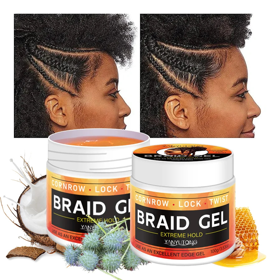 Stylage tressage Gel cire carburateur longue durée forte tenue pommade Anti-frisottis lisse finition des cheveux façonnage contrôle des bords des cheveux
