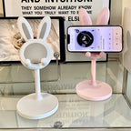 Support de téléphone portable de bureau en forme de lapin de dessin animé mignon, support de téléphone réglable pour iPhone, iPad, Samsung, smartphone, support de table