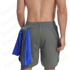 LONSDALE short de Fitness imprimé motif pour hommes Double couche 2 en 1 séchage rapide Fitness loisirs de plein air entraînement short de sport