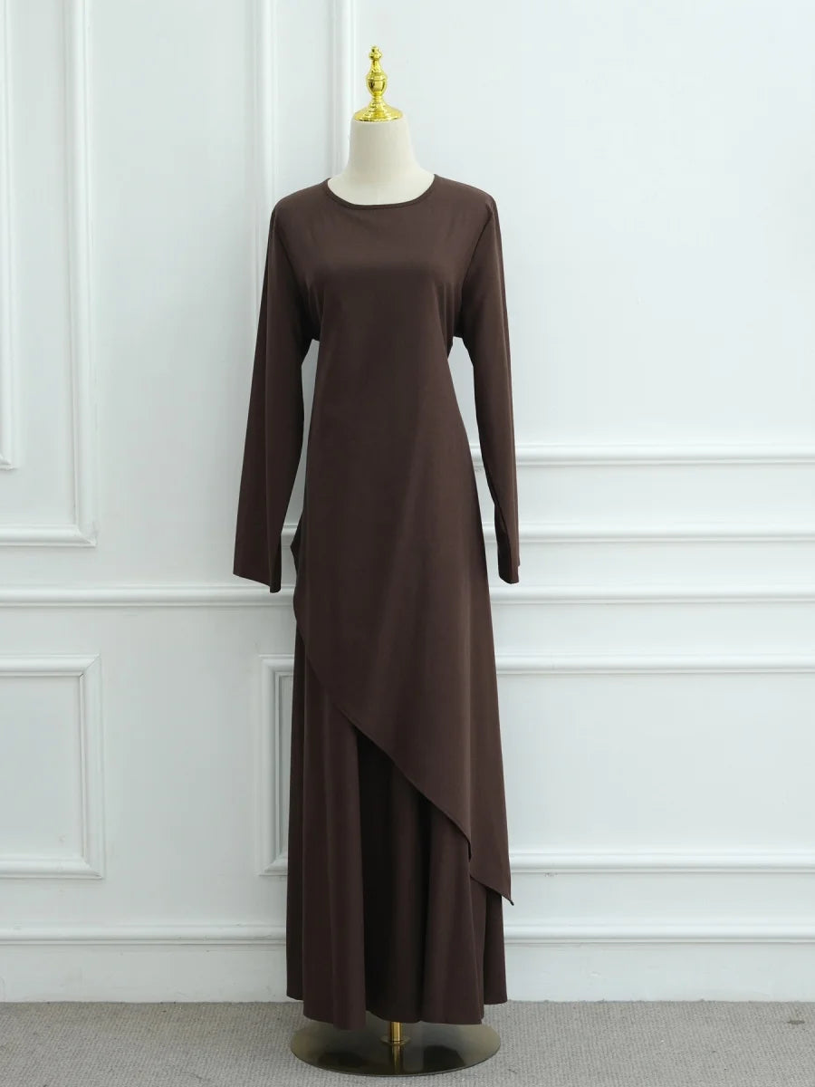 Musulman moyen-orient arabe dubaï Abayas pour femmes haut avec jupe deux pièces ensemble modeste Ramadan caftan Robe Femme vêtements islamiques