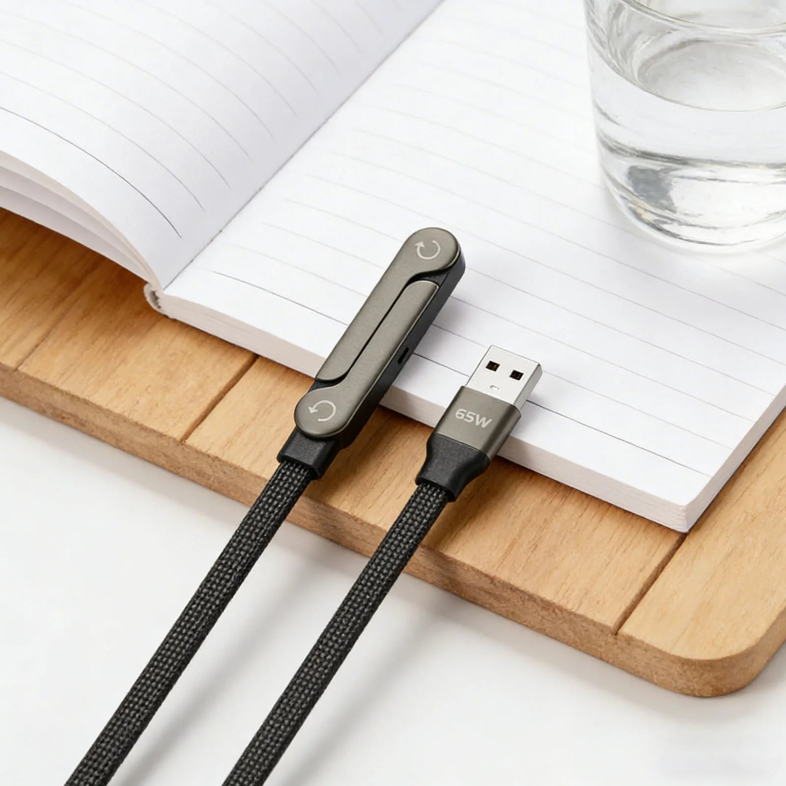 Câble de données pliable 1,5 m 240/65W avec support de téléphone intégré, support invisible, câble de charge rapide pour