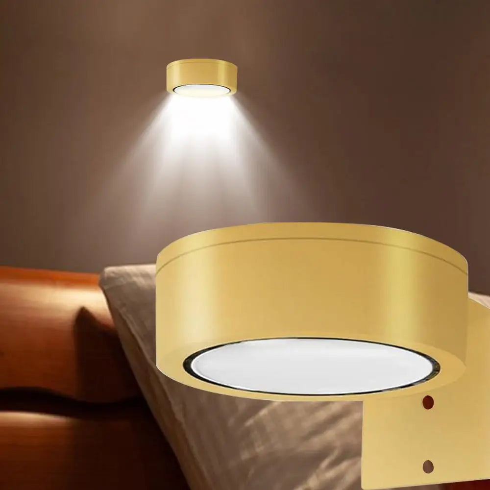 Applique murale LED magnétique, lumières magnétiques à intensité variable, 360 °   Lampe de nuit de projecteur d'armoire de télécommande tactile de rotation