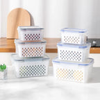 Grand panier de vidange de légumes, boîte spéciale de conservation des fruits, pour ustensiles indispensables, de qualité alimentaire, de cuisine, conteneur de stockage à double couche