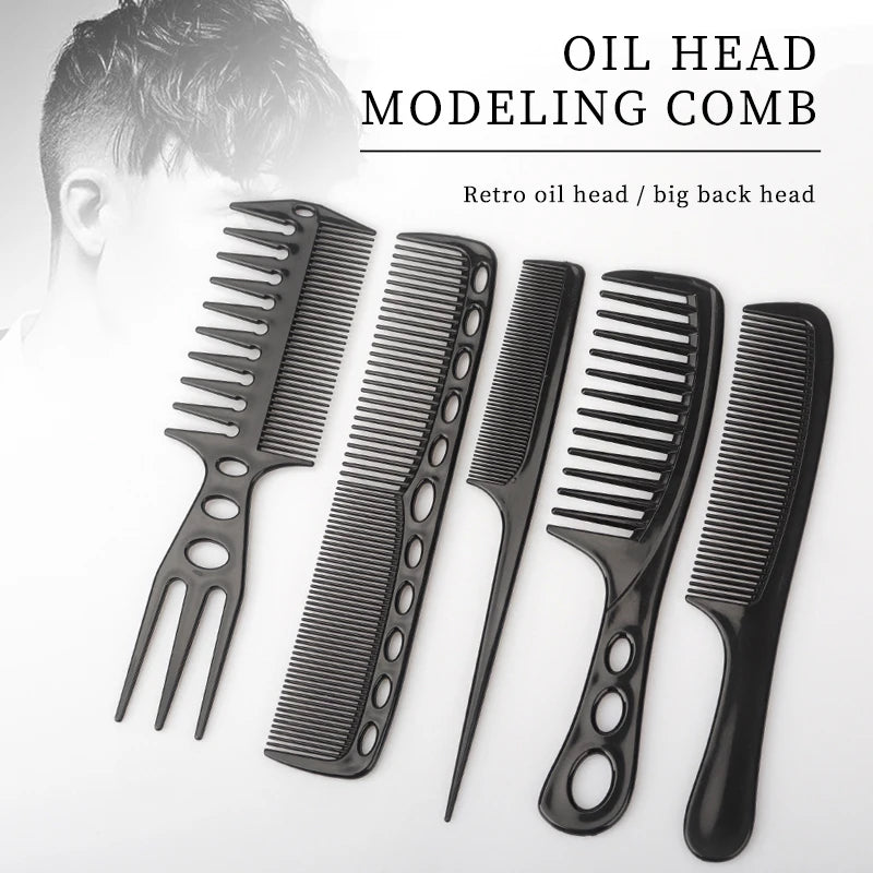 6 pièces nouveau style coiffure hommes femmes Salon de beauté cheveux coiffure brosse noire peignes brosse à cheveux