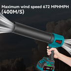 ONEVAN 400 M/s souffleurs Turbo électriques sans brosse 300000 tr/min souffleur de feuilles portatif outil de soufflage de poussière pour batterie Makita 18 V