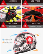 LS2 Casque intégral Masculino ls2 FF358 Motocross course homme femme Casco Moto Casque sans pompe qualité approuvée ECE