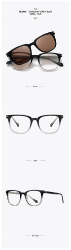 KANSEPT carré hommes lunettes de soleil femmes Lunettes de lecture magnétique Clip-on Lunettes femmes monture de Lunettes Lunettes myopie lentilles
