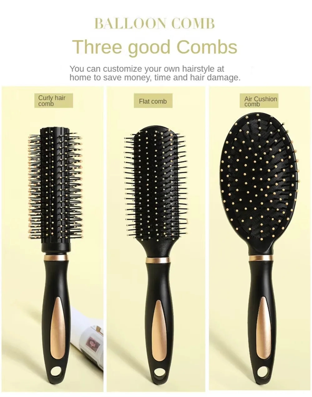 Brosse à cheveux professionnelle à palette lisse et lisse pour Salon de coiffure, grand Type de cheveux, peigne coiffant pour femmes et hommes