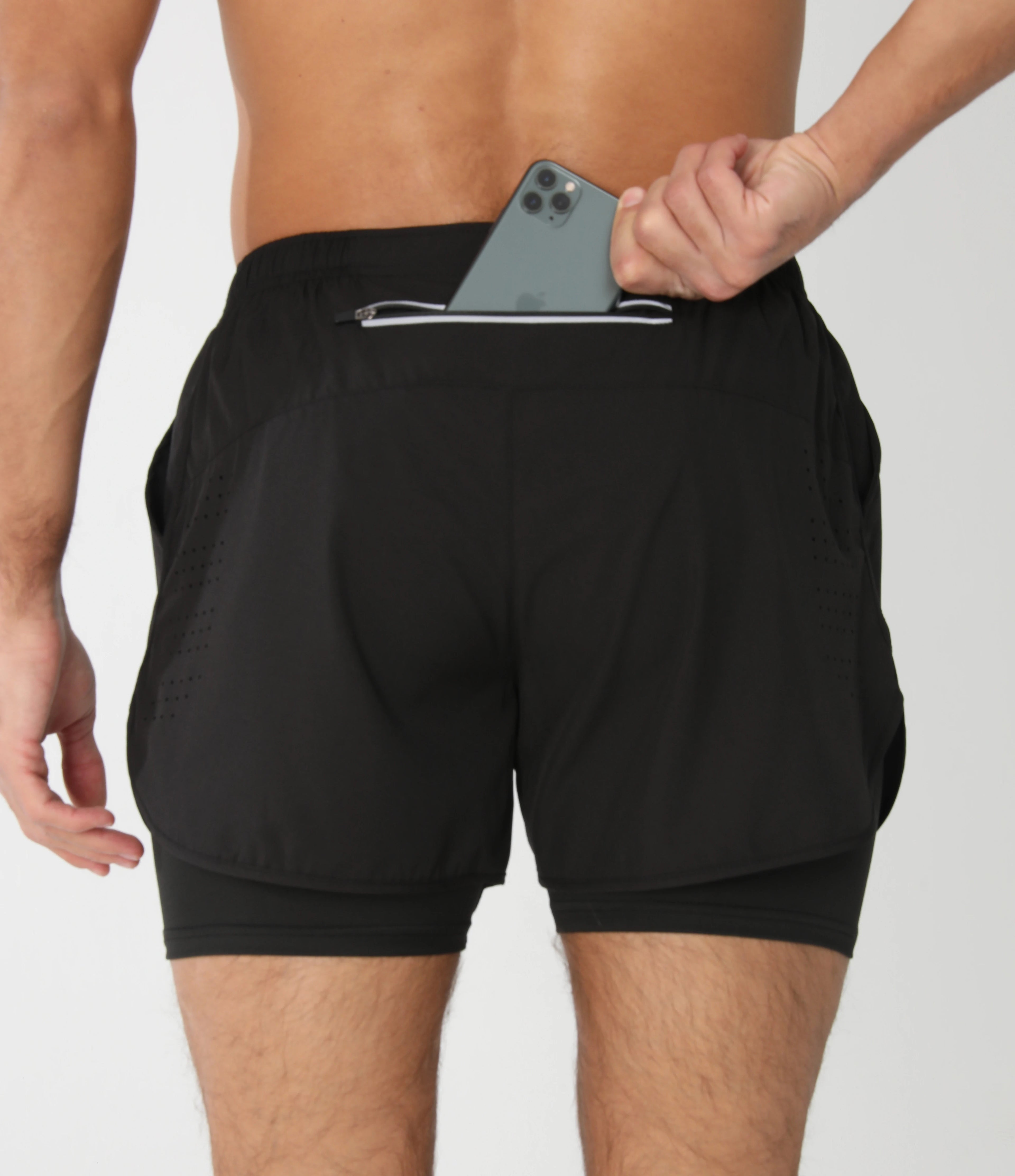 Short de course avec poches doublées pour homme, séchage rapide, léger, respirant, athlétique, sport, entraînement, boucle serviette