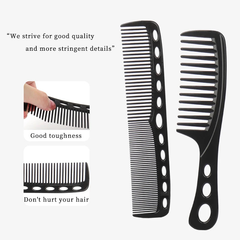 6 pièces nouveau style coiffure hommes femmes Salon de beauté cheveux coiffure brosse noire peignes brosse à cheveux