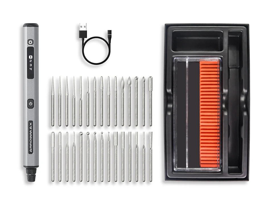 ARROWMAX stylo de gravure électrique sans fil Kit d'outils rotatifs Mini meuleuse avec 30 Bits pour métal bois plastique sculpture sur verre nouveau