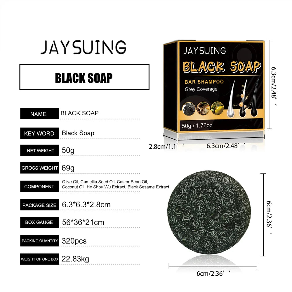 Shampoing pour cheveux, savon noir Polygonum Multiflorum, savon réparateur pour cheveux blancs, ensemble de soins capillaires, nourrissant, Anti-pelliculaire, teinture pour cheveux