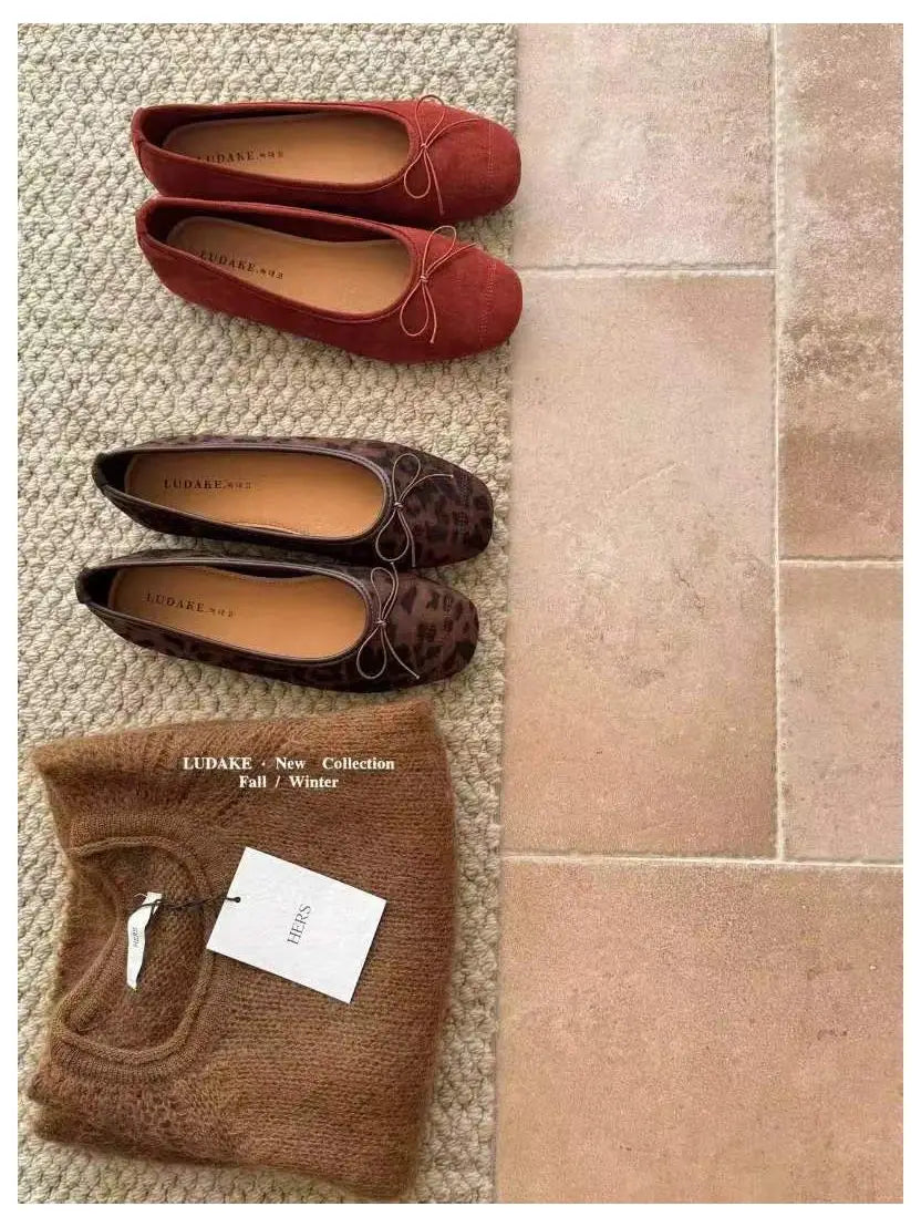 Mocassins ronds décontractés pour femmes, mocassins à enfiler, chaussures plates pour femmes, nœud papillon, ballerine douce, document Candy, mode
