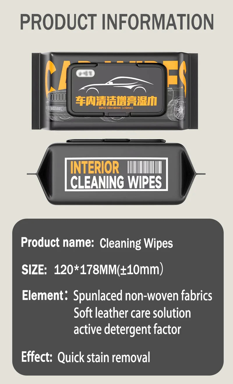 Lingettes pour Nikde Voiture, Serviette de Lavage Efficace, pour Siège de Planche Prada, Tapis de Console en Cuir, Poulet