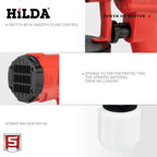 HILDA-Pistolet de Pulvérisation Électrique Rouge de 800ml, Pulvérisateur de Peinture, Outil de Haute Puissance, pour Camion Domestique