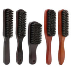 Manche en bois poils de sanglier barbe brosse outil de rasage brosse à cheveux en bois courbé hommes barbe rasage brosse coiffeur moustache brosses