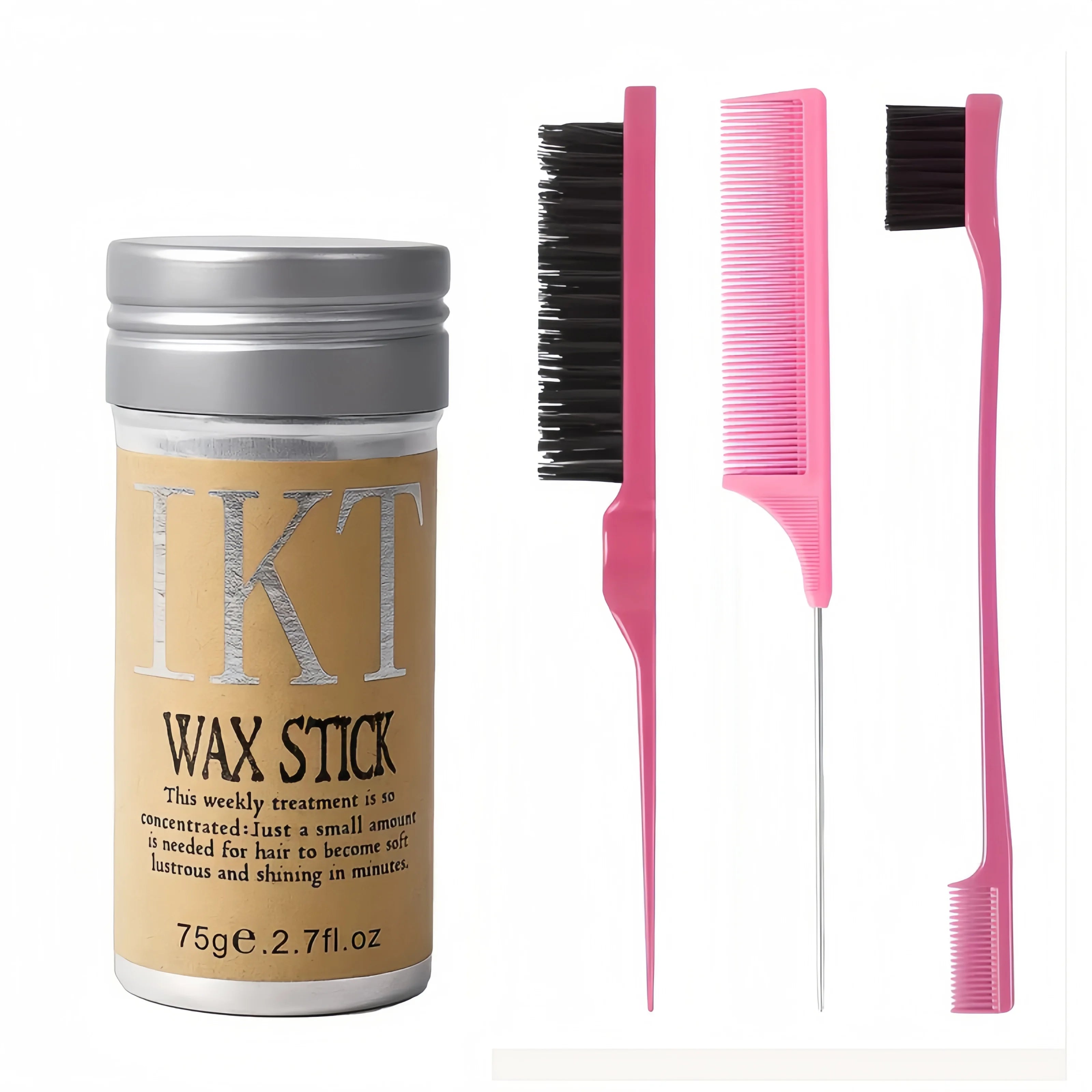Bâton de cire pour cheveux pour enfants et femmes, avec brosses à dos lissé, pommade en Gel pour petites filles, accessoires de coiffure pour perruque