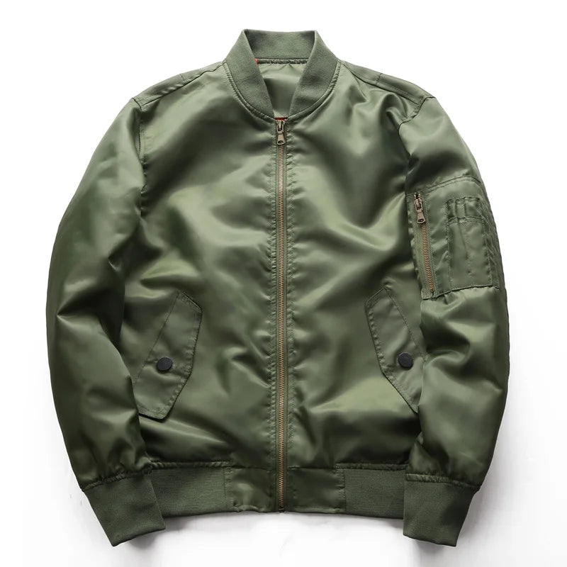 Veste bombardier pour hommes, nouvelle collection printemps-automne 2026, vestes de Baseball pour hommes, vêtements d'extérieur pour pilotes, manteau vert armée, fermeture éclair, uniforme tactique pour hommes