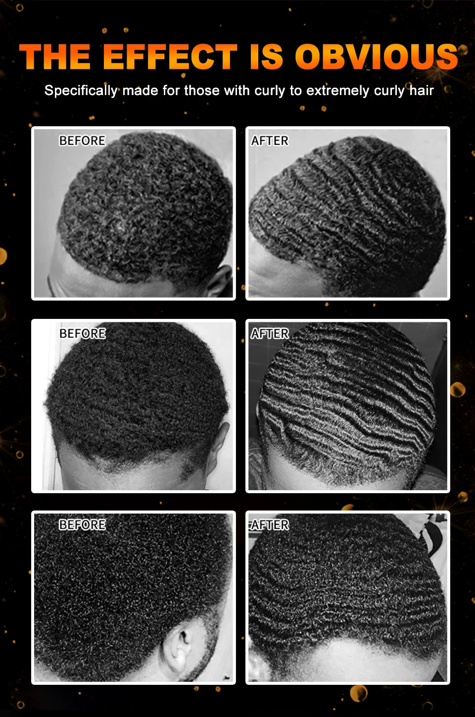 Gel ondulé 360 pour contrôle des frisottis, crème nourrissante à forte tenue pour cuir chevelu, pommade naturelle Anti-perte de cheveux en argile pour hommes noirs africains