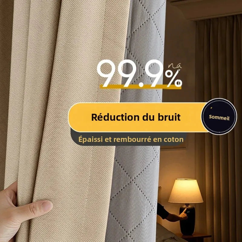 Rideau occultant coupe-vent pour fenêtre de salon, épais et chaud, insonorisé, pour l'hiver et le froid, pour chambre à coucher