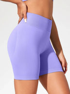 Short de sport pour femme sans couture, taille haute, moulant, pour fitness, entraînement, yoga, course à pied, cyclisme, avec effet push-up
