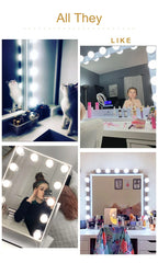 Ampoules LED détachables pour miroir de maquillage professionnel, alimentation USB, lumière pour miroir cosmétique, coiffeuse Hollywood, lumières de vanité