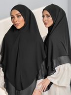 1pc prêt à porter Hijabs instantanés Double couche en mousseline de soie solide Foulard Femme Musulman châle enveloppement Bandana