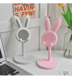 Support de téléphone portable de bureau en forme de lapin de dessin animé mignon, support de téléphone réglable pour iPhone, iPad, Samsung, smartphone, support de table