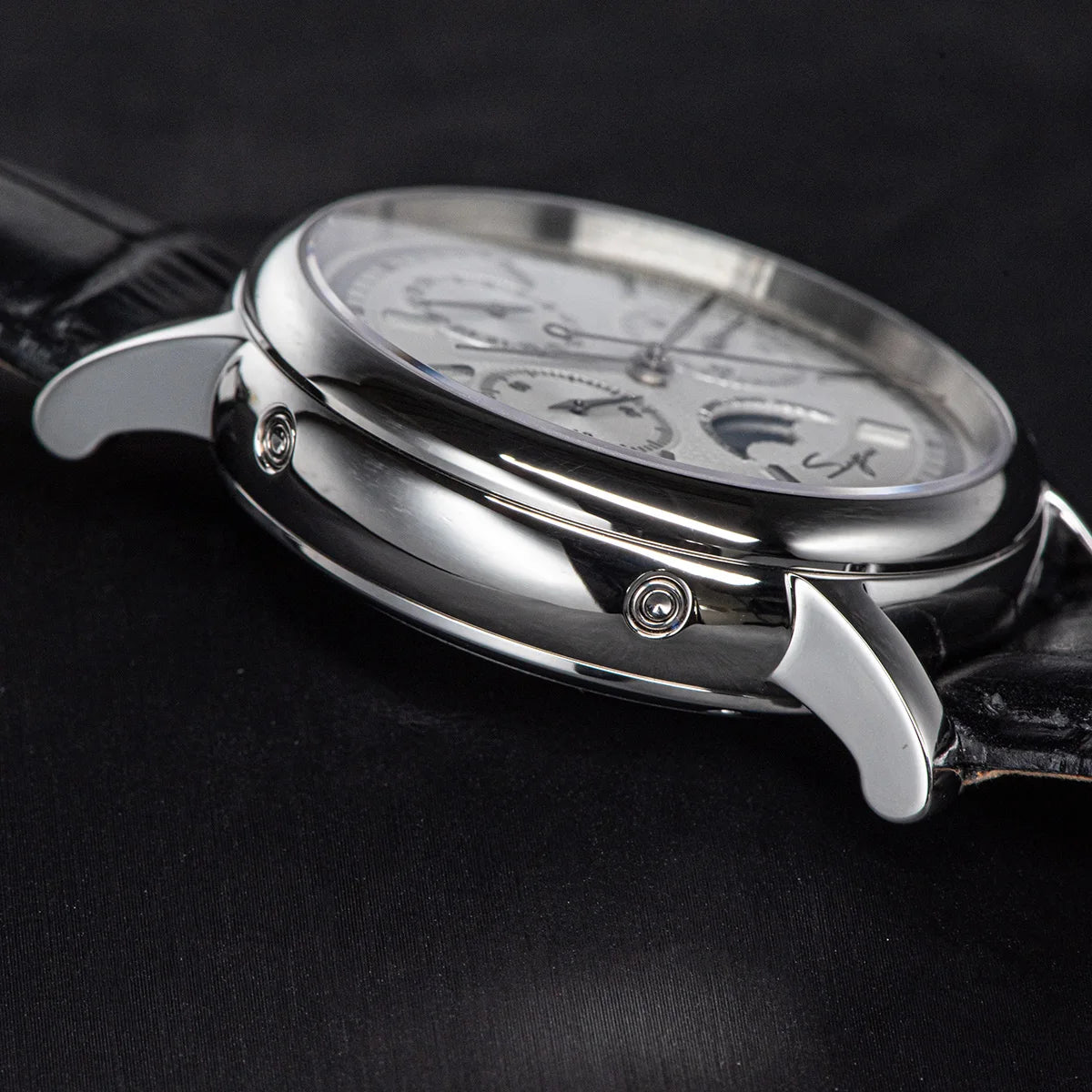 Sugess – montre-bracelet pour hommes, ST1908, mouvement à col de cygne, chronographe mécanique, véritable calendrier de phase de lune, cuir Vintage, nouveau 2026
