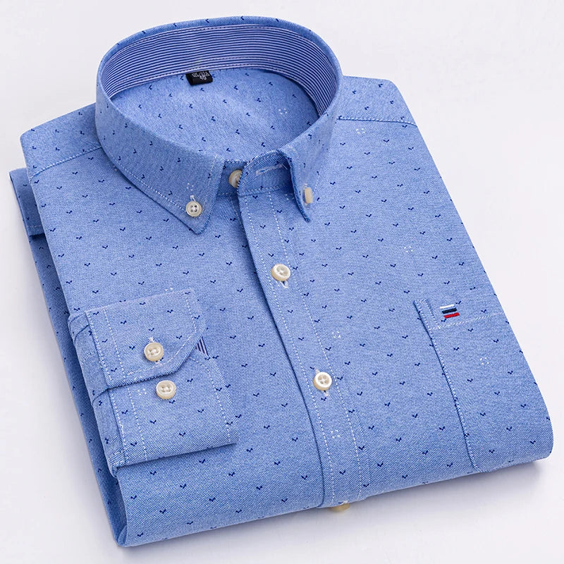 Chemise Oxford à manches longues pour hommes, grande taille 7xl, 100% coton, coupe cintrée, formelle, unie, à carreaux, vêtements de bureau élégants, nouvelle collection