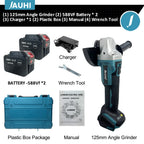 Makita – meuleuse d'angle électrique sans fil, 125mm, 20000 tr/min, Rechargeable, 4 vitesses, rectifieuse, Machine de découpe pour batterie 18V