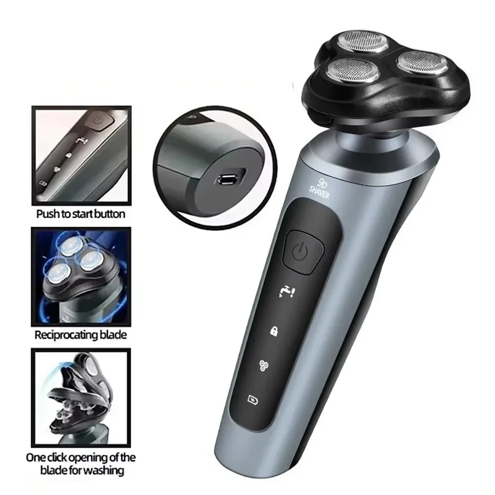 Rasoir Rechargeable Intelligent pour hommes rasoir à barbe humide/sec ABS Tondeuse dissolvant barbe rasoir Rechargeable pour peau lisse