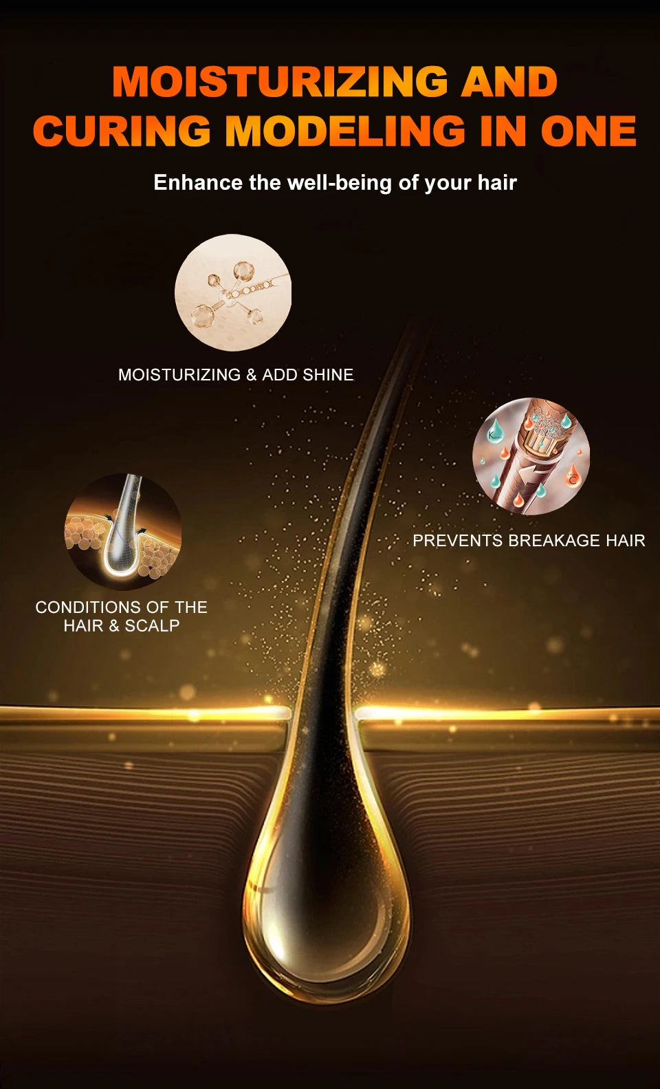 Gel ondulé 360 pour contrôle des frisottis, crème nourrissante à forte tenue pour cuir chevelu, pommade naturelle Anti-perte de cheveux en argile pour hommes noirs africains