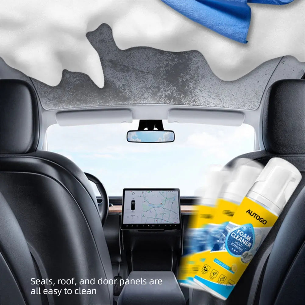 Nettoyant Moussant 150ml pour Intérieur de Voiture, Mousse Nettoyante Sans Rinçage pour Sièges en Cuir et Canapés, Nettoyant Multi-Usages pour Automobile et Maison