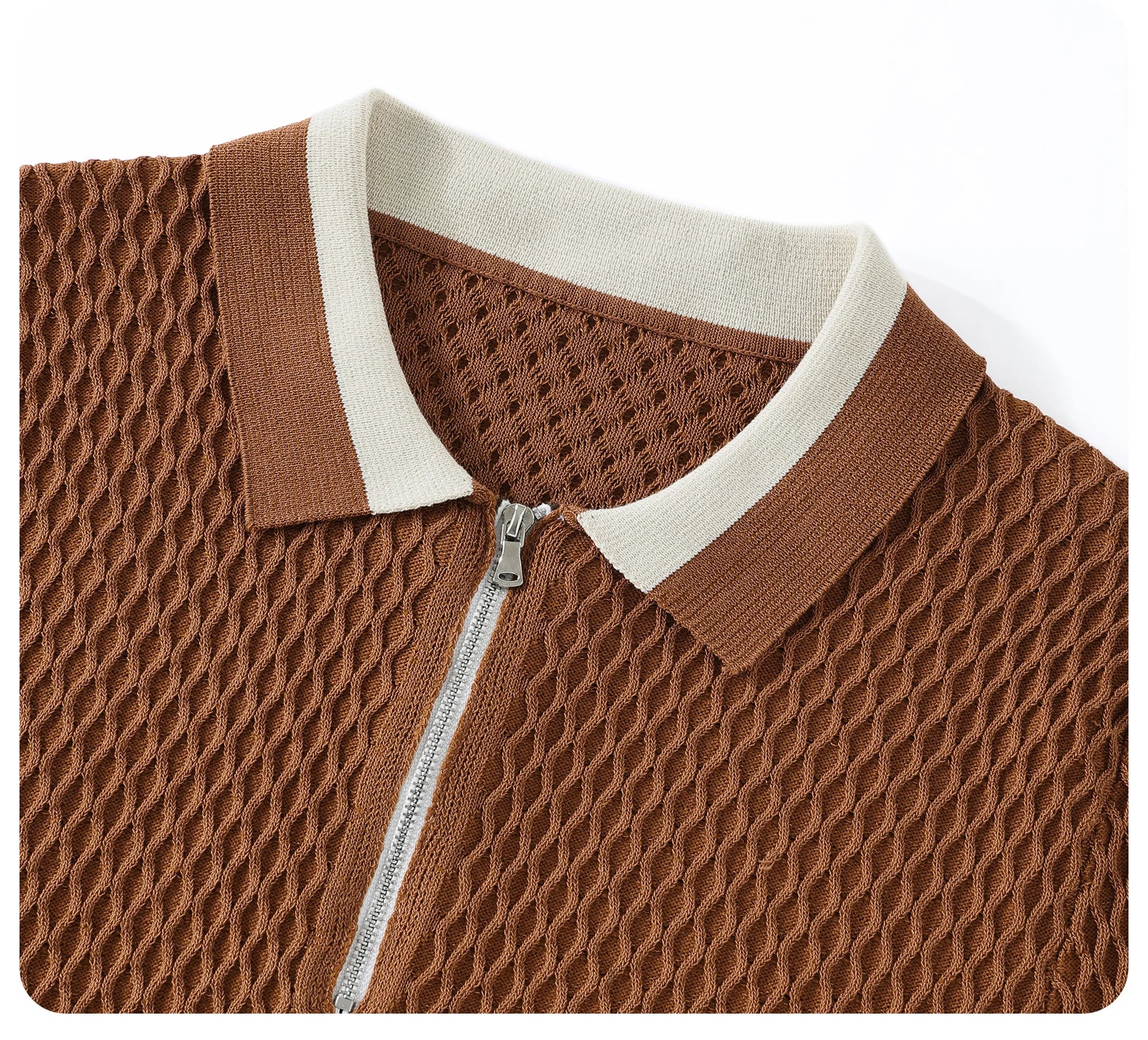 Polo en maille jacquard décontracté pour homme 2026, col en V, couleur unie, manches courtes, respirant, vêtement de luxe B24