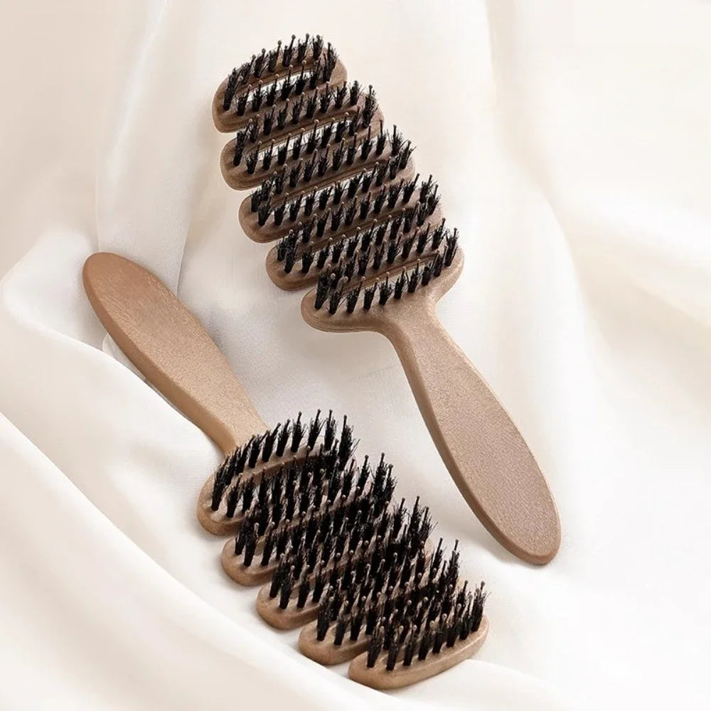 Brosse à cheveux en poils de sanglier, peigne antistatique, peigne de Massage de coiffure, brosse à cheveux bouclée, outils de coiffure pour Salon de coiffure, outils de maquillage