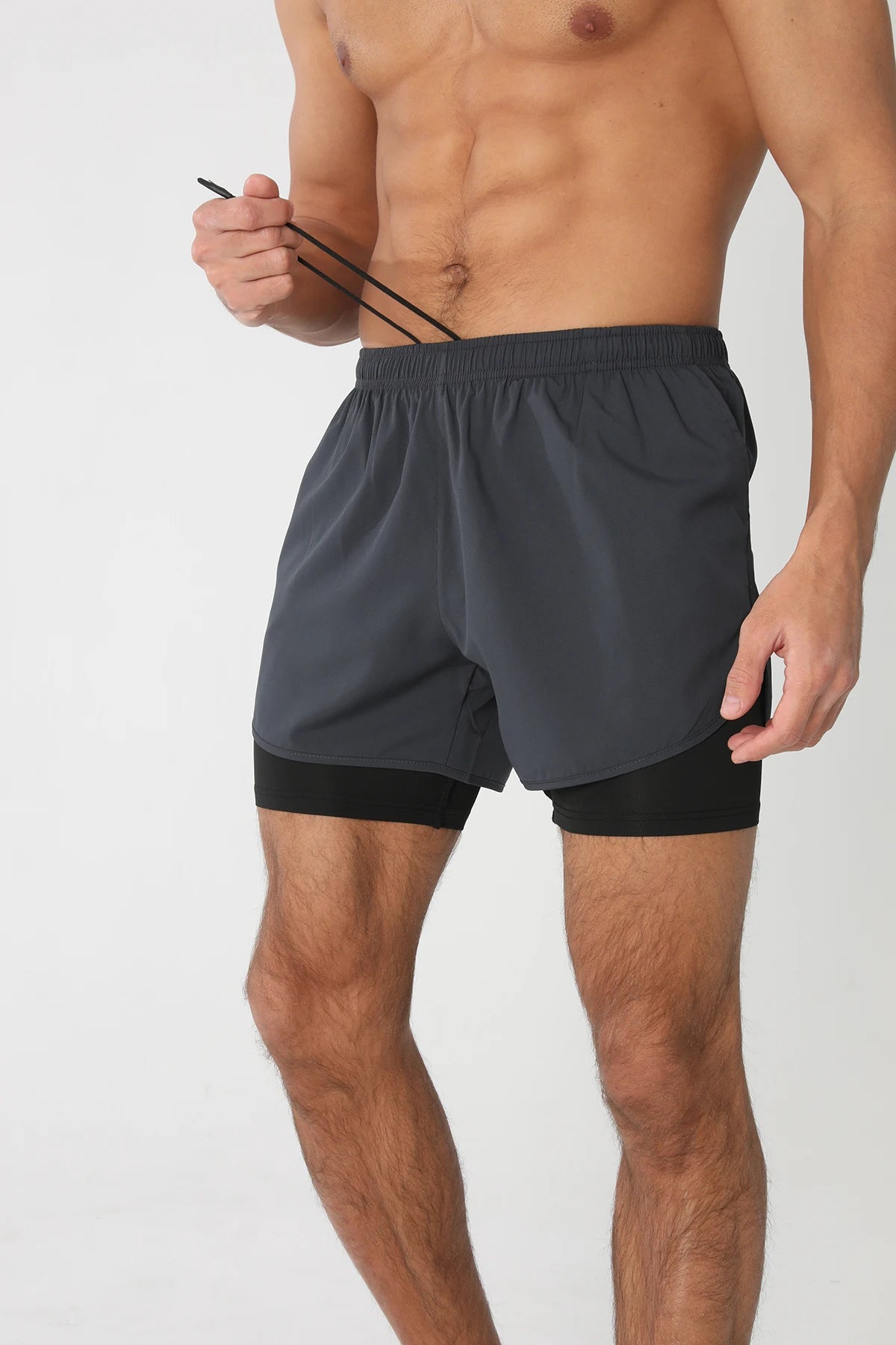 Short de course avec poches doublées pour homme, séchage rapide, léger, respirant, athlétique, sport, entraînement, boucle serviette