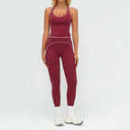 Ensemble de yoga 2 pièces pour femme, tenue de sport, vêtements de gym, ensemble soutien-gorge de sport et pantalon de course, vêtements de yoga et de sport pour femme