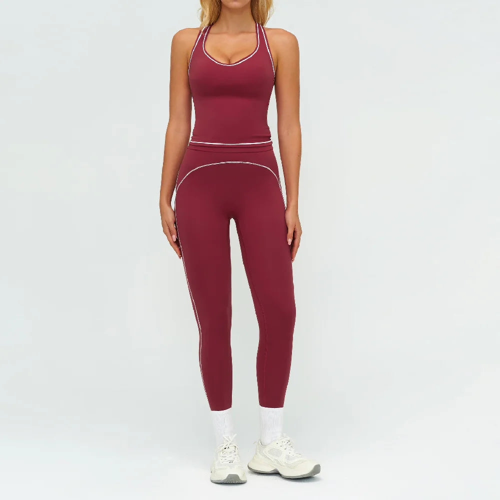Ensemble de yoga 2 pièces pour femme, tenue de sport, vêtements de gym, ensemble soutien-gorge de sport et pantalon de course, vêtements de yoga et de sport pour femme