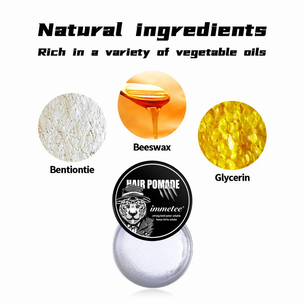 Cire capillaire parfumée pour hommes |   Contrôle du bord à forte tenue Volume naturel |   Non gras à base d'eau sans frisottis |   Cre de coiffure Flyaway