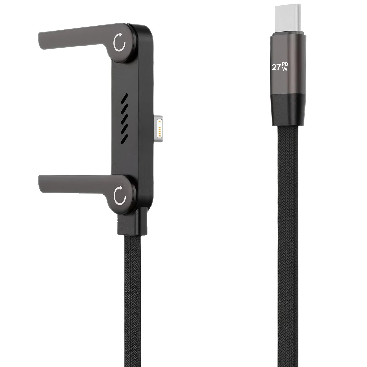Câble USB Type C vers iOS 2-en-1 avec support de charge rapide pour iPhone 14, 13, 12, 11 et séries SE – Câbles USB-C coudés pour transfert de données