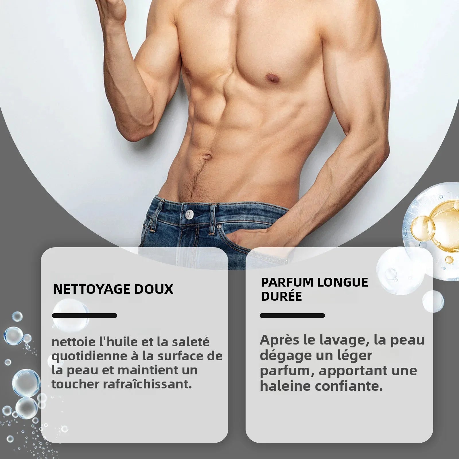 Gel douche nettoyant en profondeur pour hommes, Eucalyptus, noix de coco, parfum rafraîchissant, parfum longue durée, contrôle de l'huile, 100ml