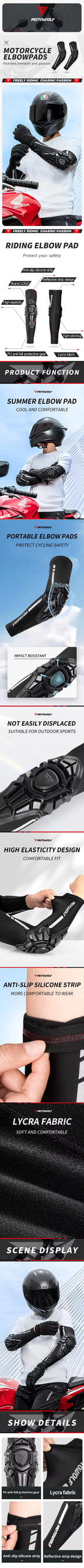 MOTOWOLF été moto coudières vtt cyclisme coude Protection Motocross coudière protecteur BMX DH ATV motocycliste équipement