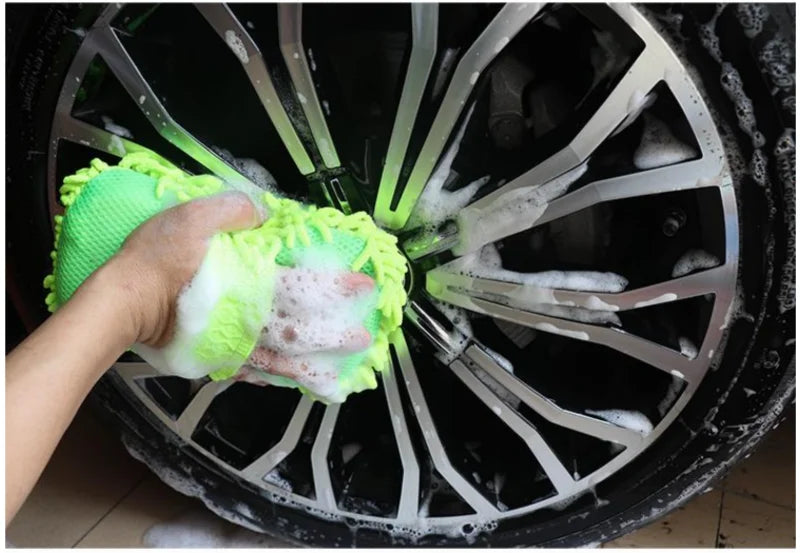 Éponge de lavage de voiture en microfibre, nettoyage de soins de voiture, brosses de détail, serviette de lavage, gants automobiles, accessoires de style